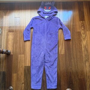H&M Pokemon Gengar Purple Hooded Onesie with Cartoon Face Size 5T/6